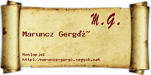 Maruncz Gergő névjegykártya