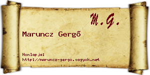 Maruncz Gergő névjegykártya